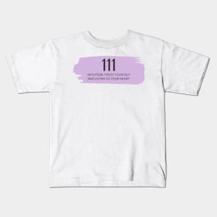 111 Angel Number purple Kids T-Shirt